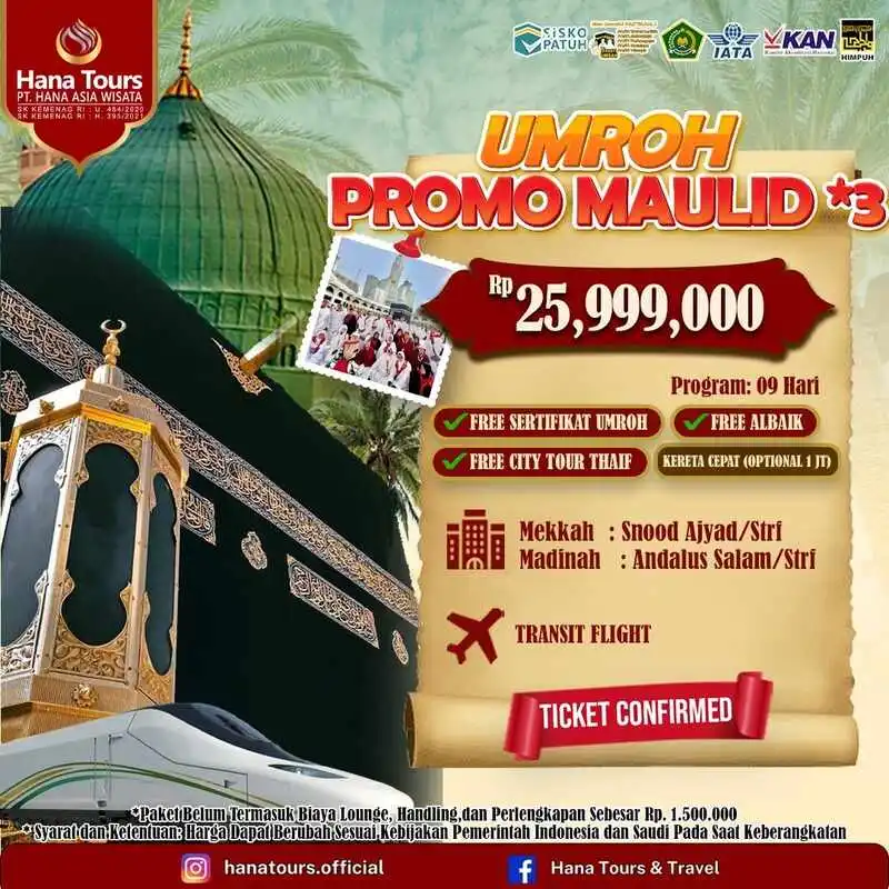 umroh promo Maulid mulai Rp 25 jutaan, perjalanan religi spesial Maulid Nabi