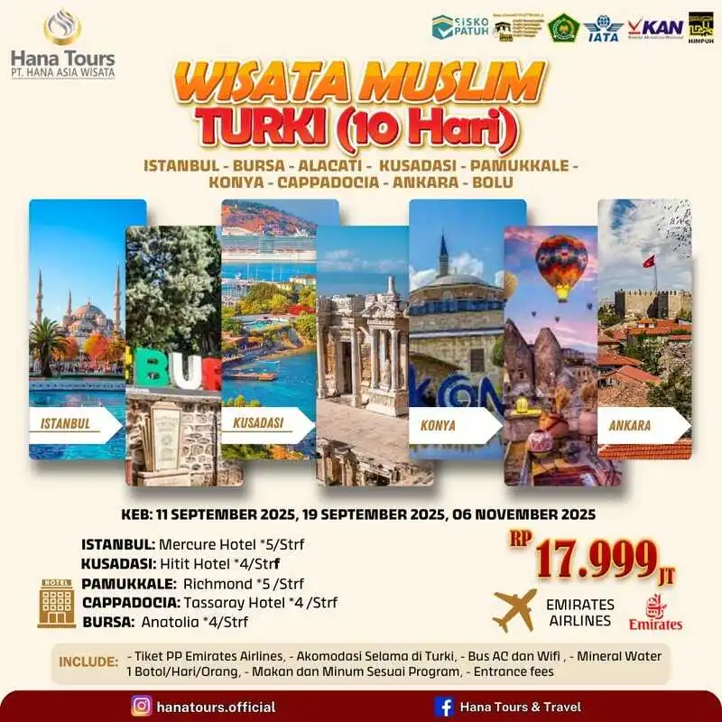 wisata muslim ke Turki selama 10 hari mulai Rp 17 jutaan, jelajahi destinasi bersejarah Islam